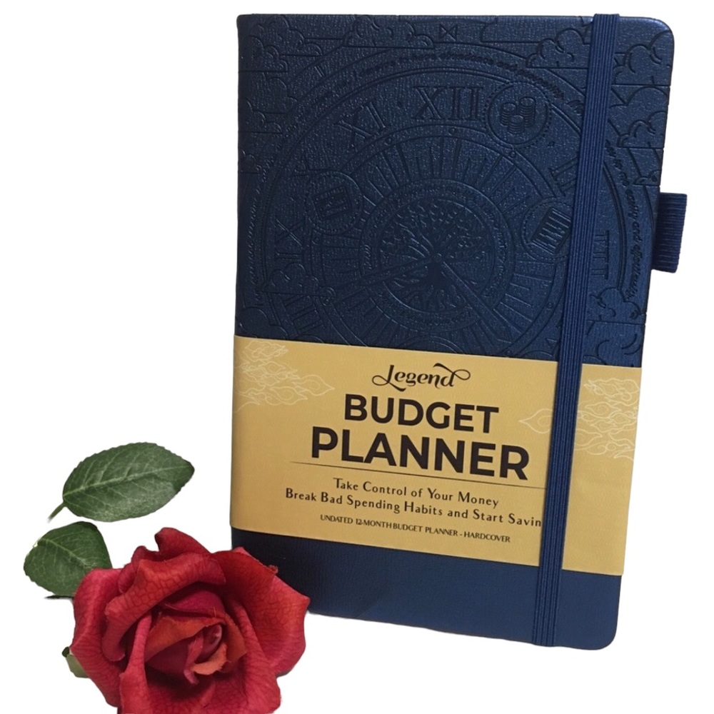 Legend 12 mo budget planner LAST ONE! Blue debossed  with stickers Brand New